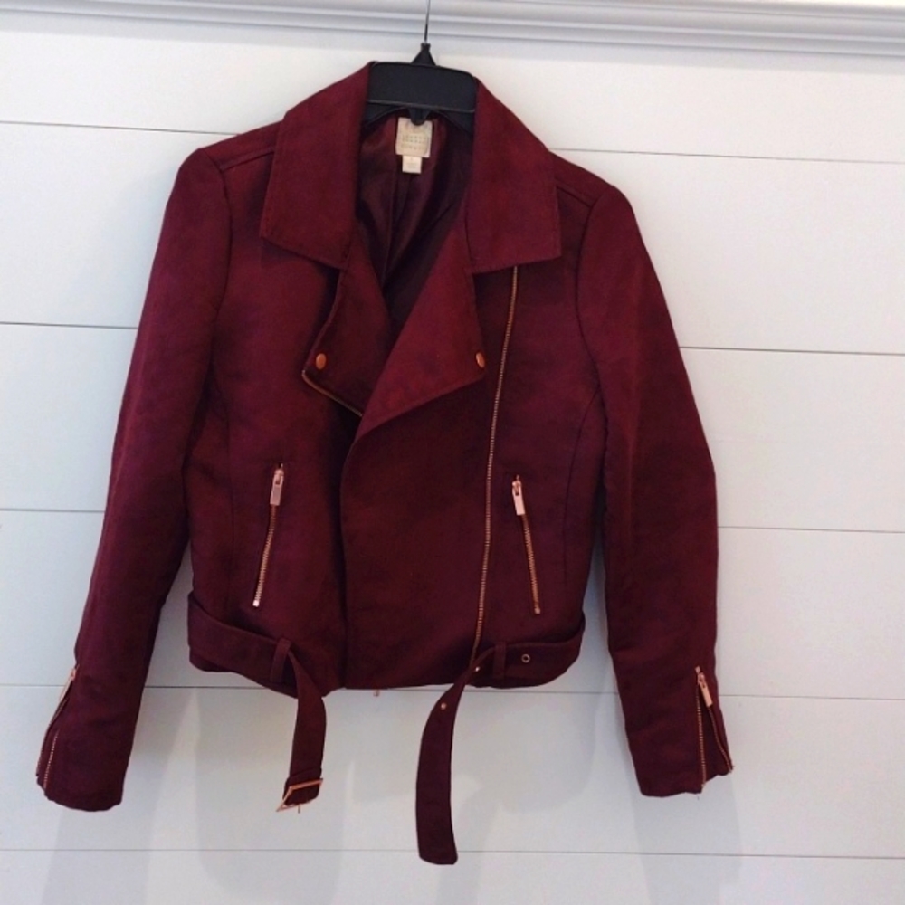 Moto jacket faux suede